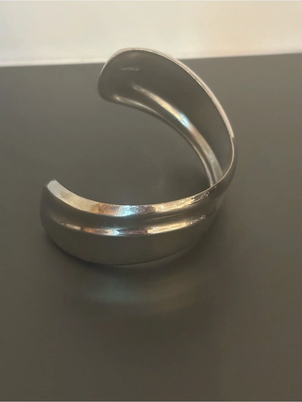 Vintage Napier Modernist Silver Tone Wave Cuff Bracelet Sculptural 70’s/80’s